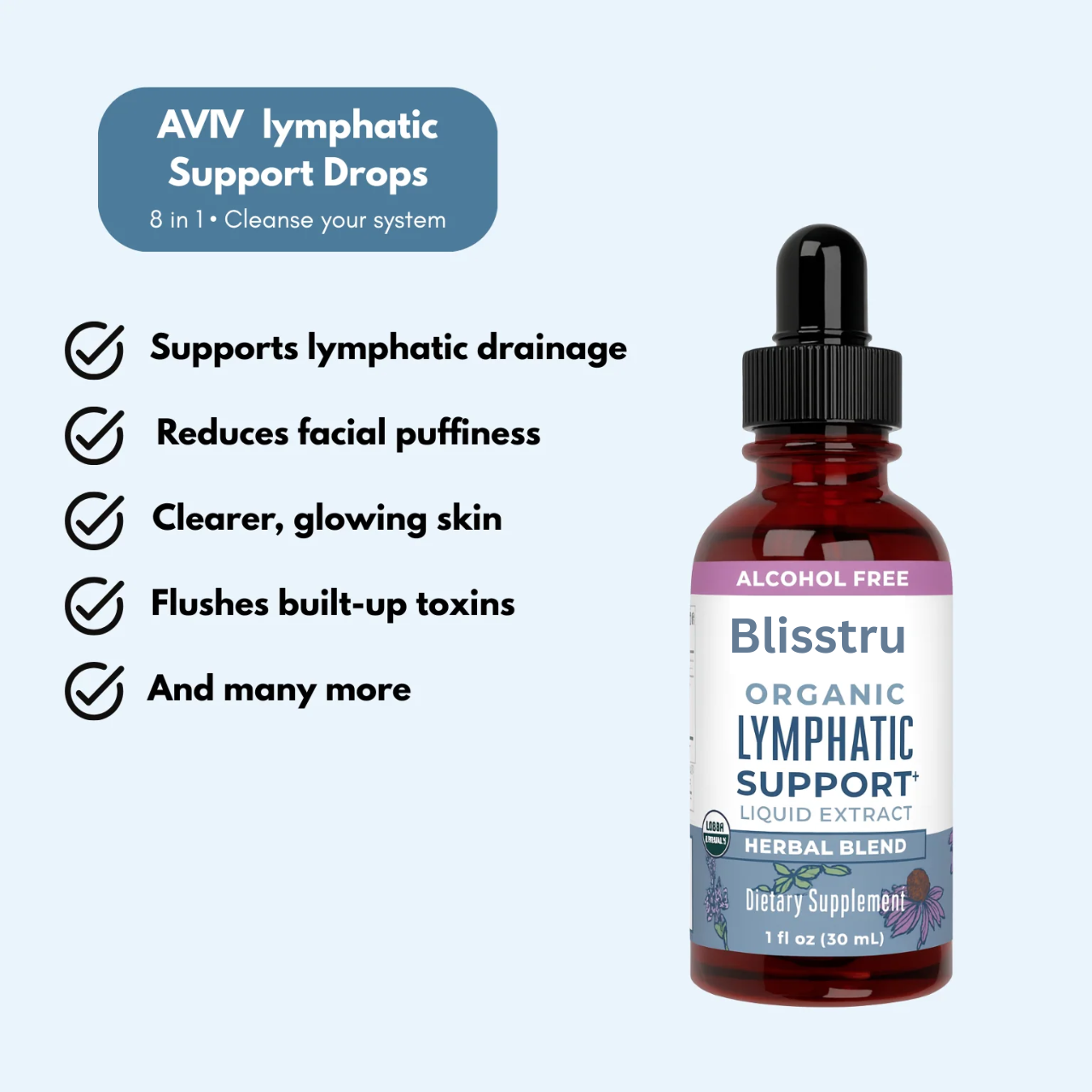 Organic Lymphatic Drainage Drops-100% Natural & Toxin-Free